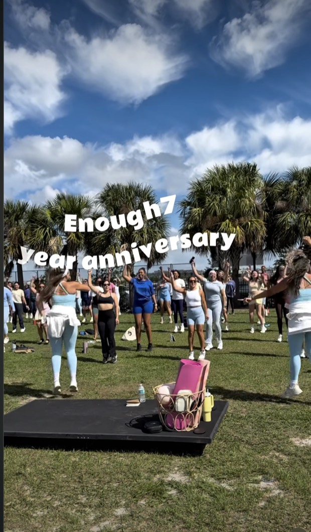 The Enough7Fitness community at their one-year anniversary class
